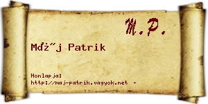 Máj Patrik névjegykártya