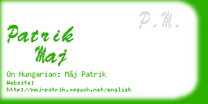 patrik maj business card